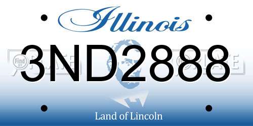 3ND2888 Illinois License Plate