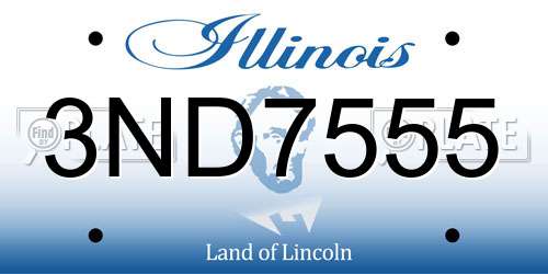 3ND7555 Illinois License Plate