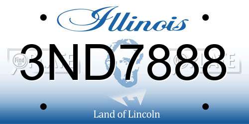 3ND7888 Illinois License Plate