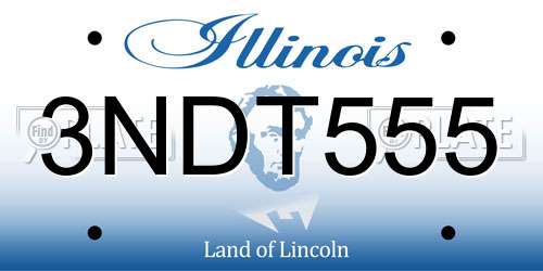 3NDT555 Illinois License Plate
