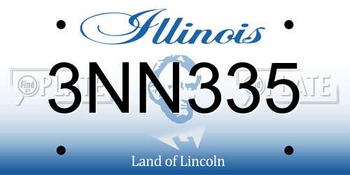 3NN335 Illinois License Plate