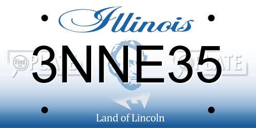 3NNE35 Illinois License Plate