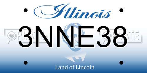 3NNE38 Illinois License Plate