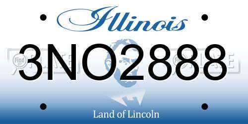 3NO2888 Illinois License Plate