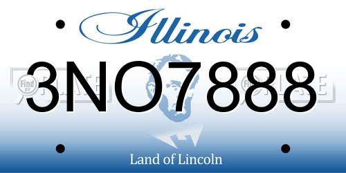 3NO7888 Illinois License Plate