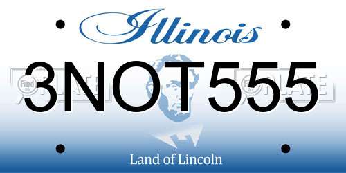 3NOT555 Illinois License Plate