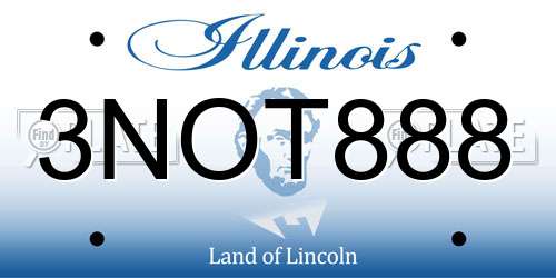 3NOT888 Illinois License Plate