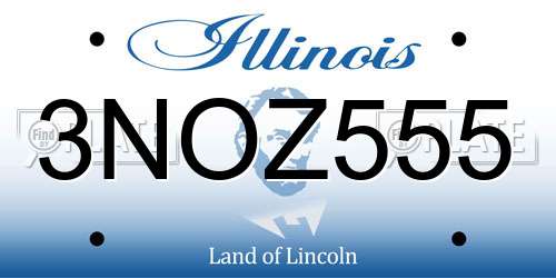 3NOZ555 Illinois License Plate