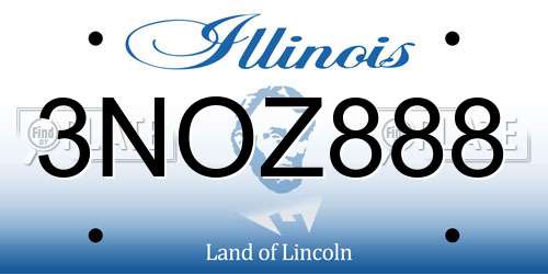 3NOZ888 Illinois License Plate