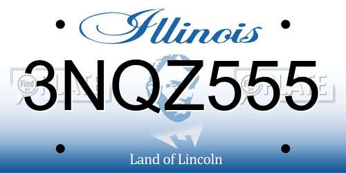 3NQZ555 Illinois License Plate
