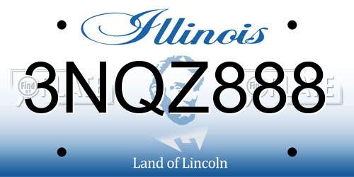3NQZ888 Illinois License Plate