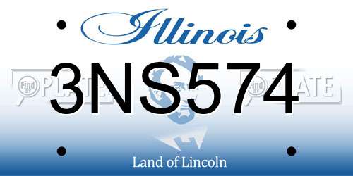 3NS574 Illinois License Plate