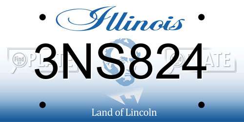 3NS824 Illinois License Plate