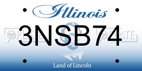 3NSB74 Illinois License Plate