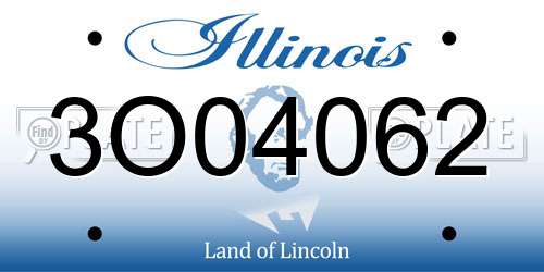 3O04062 Illinois License Plate