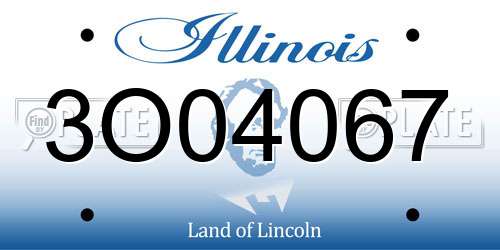 3O04067 Illinois License Plate