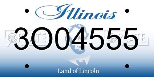 3O04555 Illinois License Plate