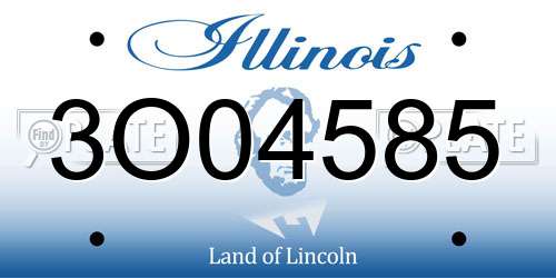 3O04585 Illinois License Plate
