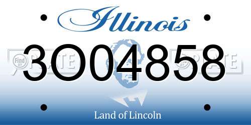 3O04858 Illinois License Plate