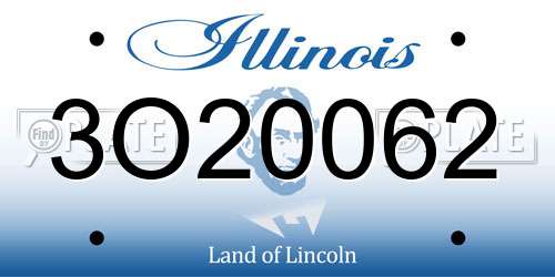 3O20062 Illinois License Plate