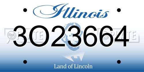3O23664 Illinois License Plate