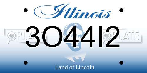 3O44I2 Illinois License Plate