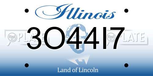 3O44I7 Illinois License Plate