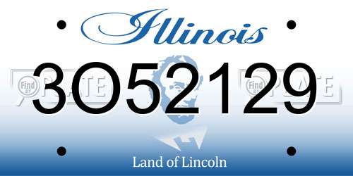 3O52129 Illinois License Plate