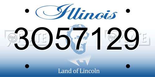 3O57129 Illinois License Plate