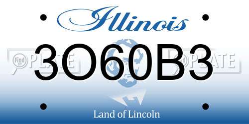 3O60B3 Illinois License Plate