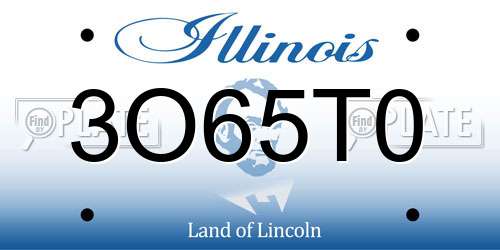 3O65T0 Illinois License Plate