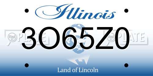 3O65Z0 Illinois License Plate