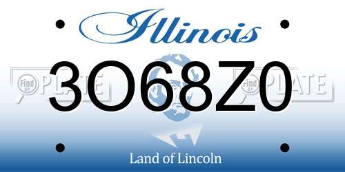 3O68Z0 Illinois License Plate