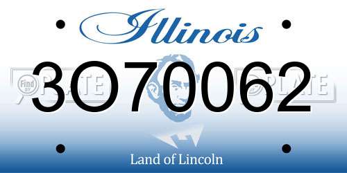 3O70062 Illinois License Plate