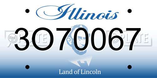 3O70067 Illinois License Plate