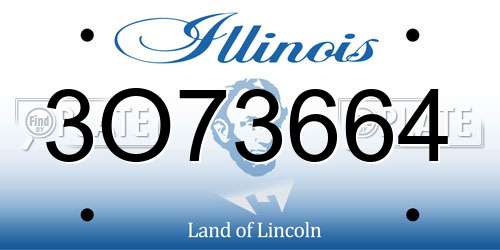 3O73664 Illinois License Plate