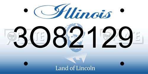 3O82129 Illinois License Plate
