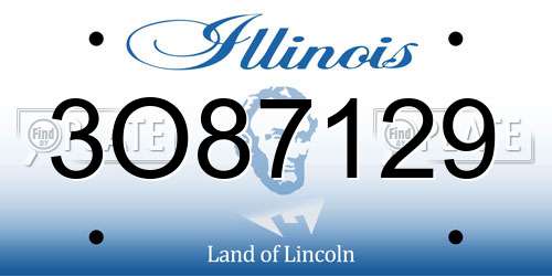3O87129 Illinois License Plate