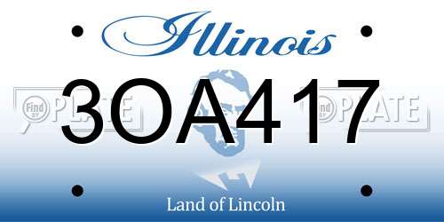 3OA417 Illinois License Plate