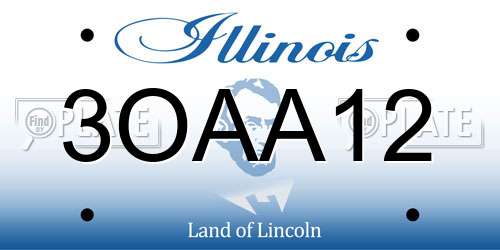 3OAA12 Illinois License Plate
