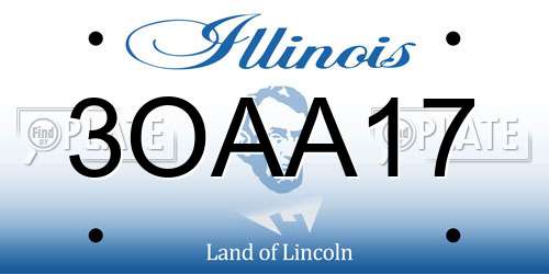 3OAA17 Illinois License Plate