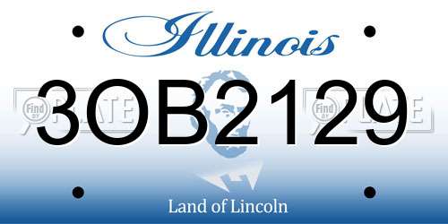 3OB2129 Illinois License Plate