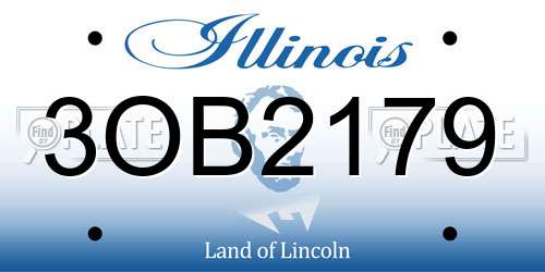 3OB2179 Illinois License Plate
