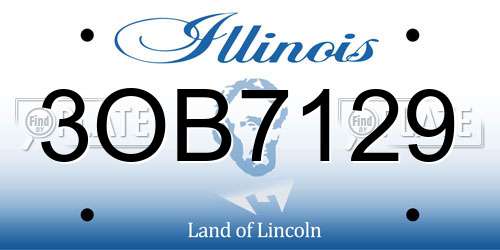 3OB7129 Illinois License Plate