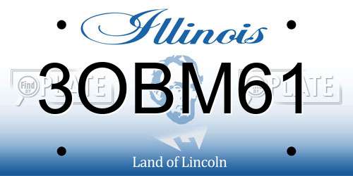 3OBM61 Illinois License Plate