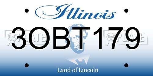 3OBT179 Illinois License Plate
