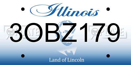 3OBZ179 Illinois License Plate