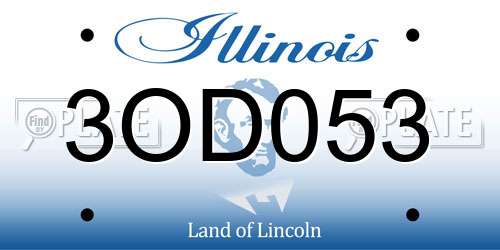 3OD053 Illinois License Plate