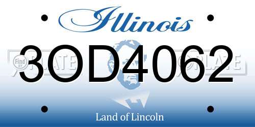 3OD4062 Illinois License Plate