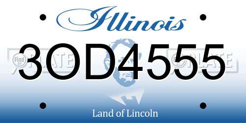 3OD4555 Illinois License Plate